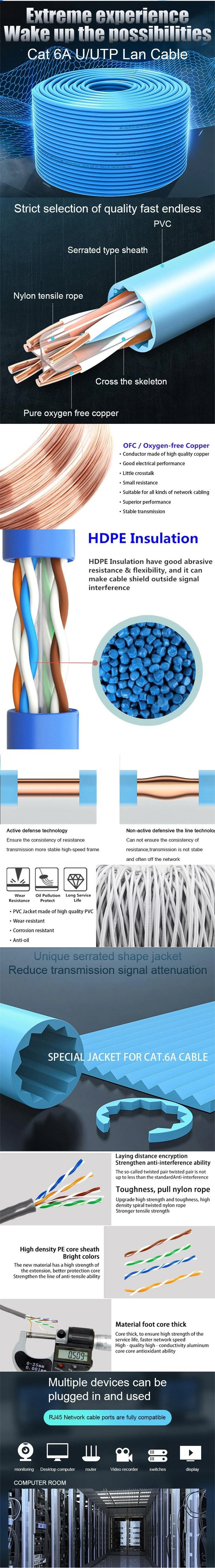 Gcabling Communication 23AWG 24AWG CAT6A CAT6 Cat5e Cable RJ45 U/UTP Networks Internet Cable Ethernet