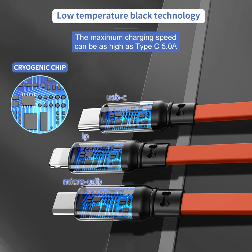 Full Aluminium Fast Charging 3 in 1 Retractable USB Cable