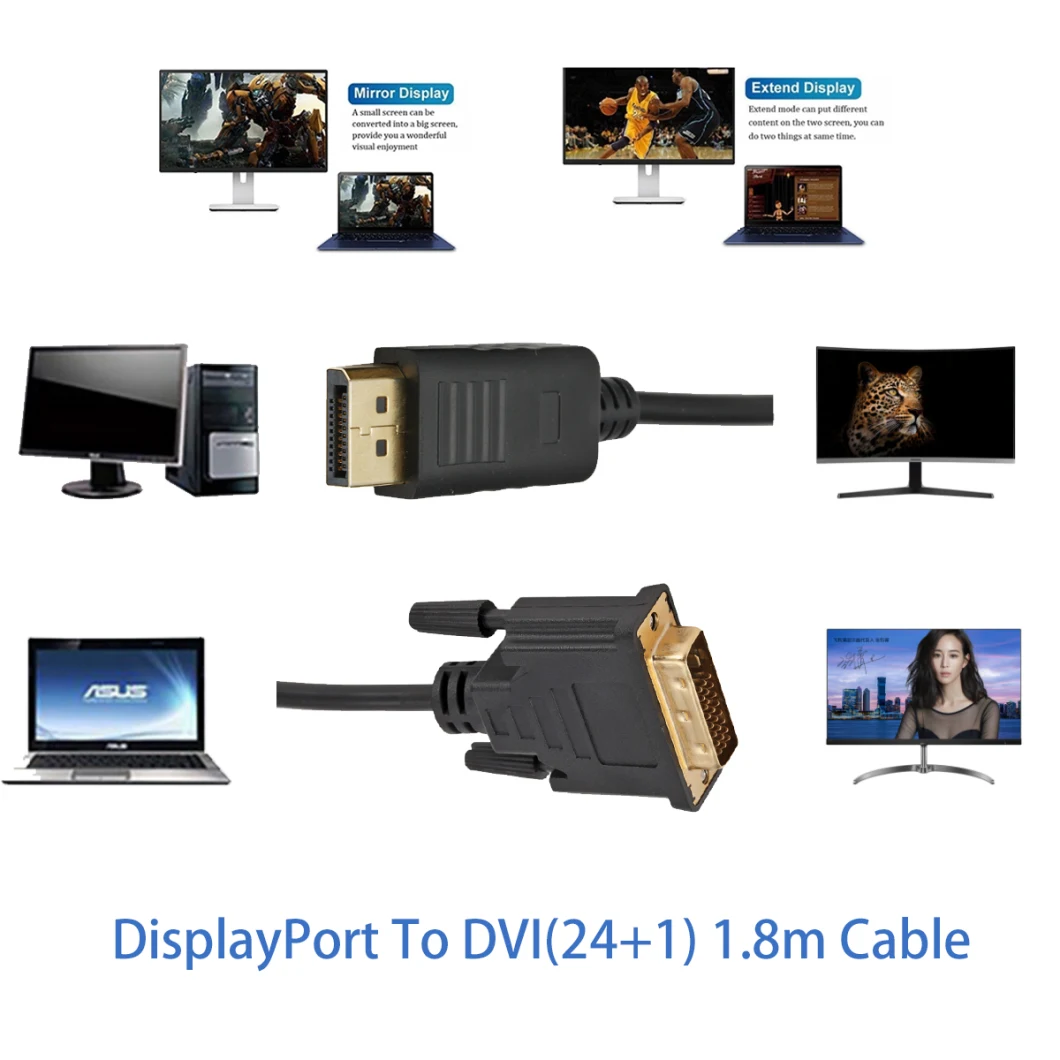 Display Port to DVI O Adapter Cable 1.8m, Displayport Cable