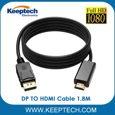 Commerce de gros câble Dp vers HDMI 1,8 m Displayport mâle vers câble HDMI mâle 1080P